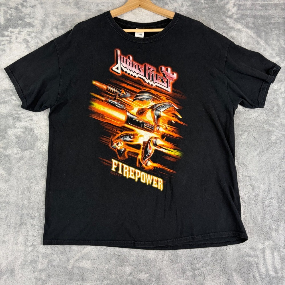Judas Priest Firepower 2018 Tour T-Shirt Mens XL Black Heavy Metal Rock Band Tee